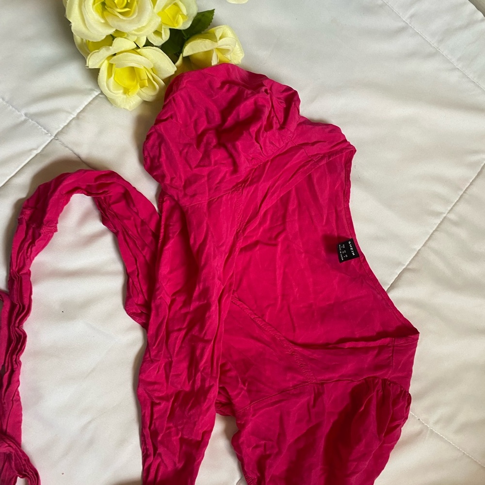 Shein, size small, pink wrap crop top